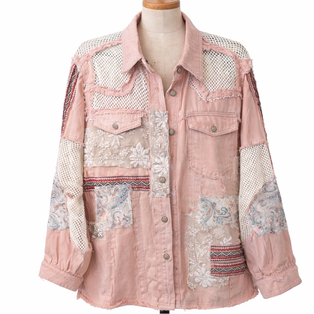 NWT Patchworks Jeans Jacket Pol 🌟